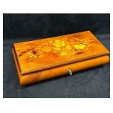 Vintage Wood Inlay Jewelry Music Box