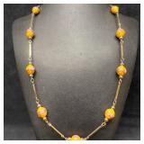 Venetian Murano Art Glass Lamp Work Yellow Bead Co