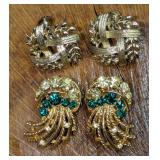 2 Set Of Vintage Clip On Screw Back Lisner Earring