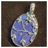 Lapis Lazuli Purple Gemstone Sterling Silver Flora