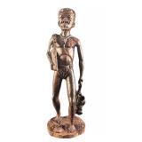 Large Hand Carved Wooden Tribal Hunter Statue
