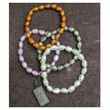 4 Colorful Honora Collection Pearl Stretch Bracele