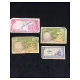 4 Vintage South Vietnam Currency Notes Circa 1960s