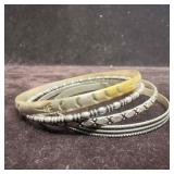 Collection Etched Geometric Design Sterling Silver