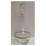 Pasabahce Gold-Rimmed Glass Decanter With Stopper