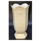 Vintage White Floral Ceramic Vase