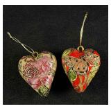 Cloisonne Heart Ornaments