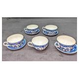 Japanese Blue Willow MIni Tea Cup Saucer Dish Set