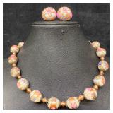 Murano Venetian Art Glass Lamp Work White Floral F