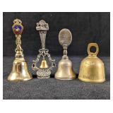 Vintage Small Handheld Bells Brass State Bells