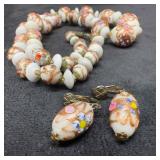 Murano Venetian Lamp Work Glass White Round Bead N