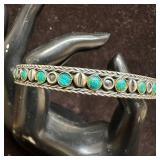 Mexico 925 Turquoise Composite Sterling Silver Ban