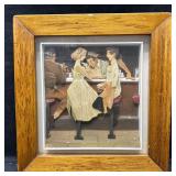 Vintage 3D Relief Wall Art Diner Counter Scene in