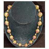 Vintage Italian Murano Yellow And Gold Art Glass B