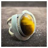 Oval Statement Tigers Eye Gemstone Sterling Silver