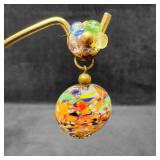 Murano Venetian Art Glass Lamp Work Clear Multi Co
