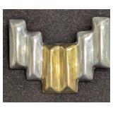 Vintage Modernist Sterling Silver Two Tone Brooch
