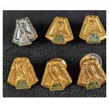 Six Vintage UPS Skilful Driver Tie Tacks