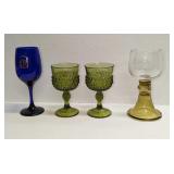 4 Vintage Wine And Water Goblets