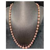 Vintage Italian Murano Pink Art Glass Bead Necklac