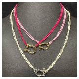 Pink and White Color Chain Melania Clara Necklace