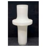 Unique Large Hand Blown White Glass Vase