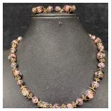 Murano Venetian Art Glass Lamp Work Black White Ac