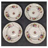 4 Royal Kent  RKT6 Floral Rim Soup Bowls A
