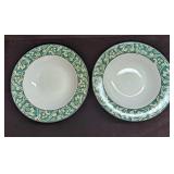 2 Retired Sango Pavilion China Large Rim Soup Bowl