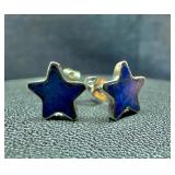 Silver & Lapis Lazuli Star Earrings