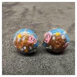 Murano Venetian Art Glass Lamp Work Blue Fiorato F