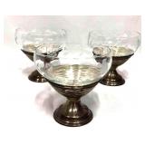 Set Of 3 Vintage Sterling Silver Based Sherbet Gla