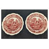 2 Vintage Fine China Spode Tower Dinner Plates