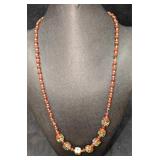 Vintage Italian Murano Colorful Art Glass Bead Nec