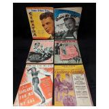 6 Vintage Classic Movie Sheet Music
