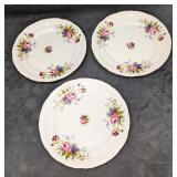 3 Royal Kent  RKT6 Floral Pattern Dinner Plates F