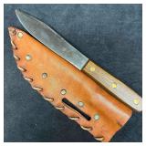 CVA Clip Point Knife and Leather Sheath