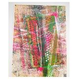 Signed Original Abstract Mixed Media Painting On C