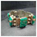 Mexican Sterling Green Onyx Bracelet