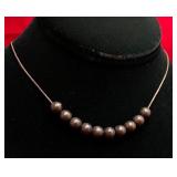 10 Round Bead Sterling Necklace