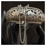 Animal Marcasite Gemstone Sterling Silver Hinged C