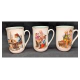 3 Norman Rockwell Museum Porcelain Cups B