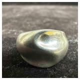 Curved Dome Style Sterling Silver Ring