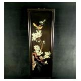 Vintage Chinese Signed Black Lacquer Hand Painted