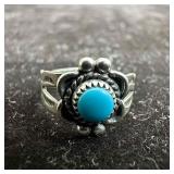 Sterling Silver Faux Turquoise Blue Round Setting