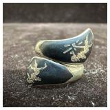Bypass Ring Siam Sterling Silver Niello Thai Danci