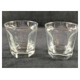 Two Vintage Single Rocks Drinking Glasses