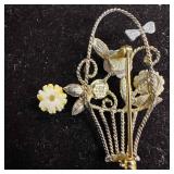 Creed 925 Sterling Silver Vermeil Gold Gilt Flower
