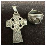 Sterling Silver Necklace Pendants Set Celtic Style