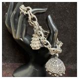 Sterling Silver Green Turquoise and Purple Amethys